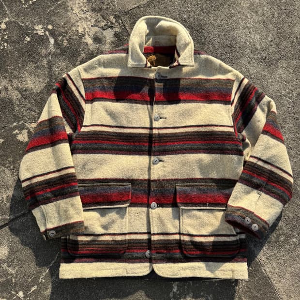 [M~L] 90s Woolrich 울리치 블랭킷 울 자켓