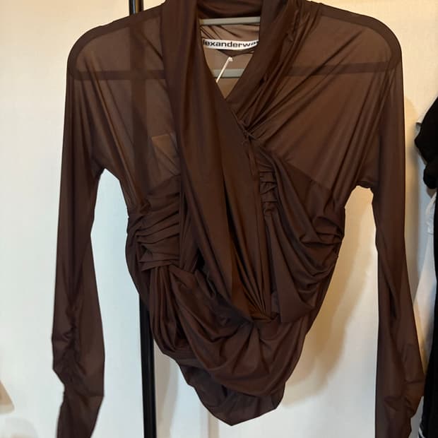 알렉산더왕 alexander wang 드레이핑 메쉬 티 s size