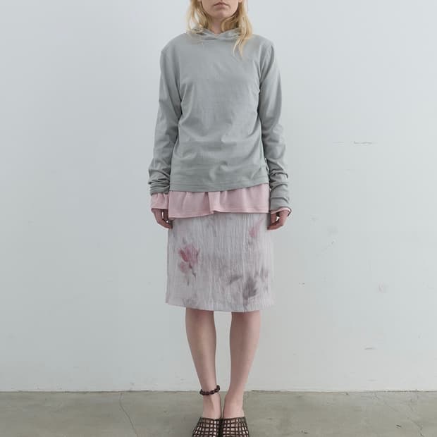 낫띵에브리띵 실키 플로럴 미디스커트