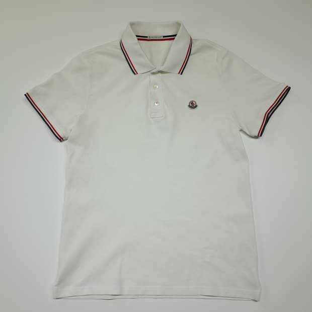 CK052 M 몽클레어 트리콜로르 화이트 반팔 폴로 티셔츠