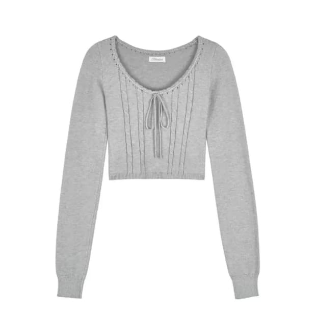 택 O 클리시어 츄로 케이블 니트 