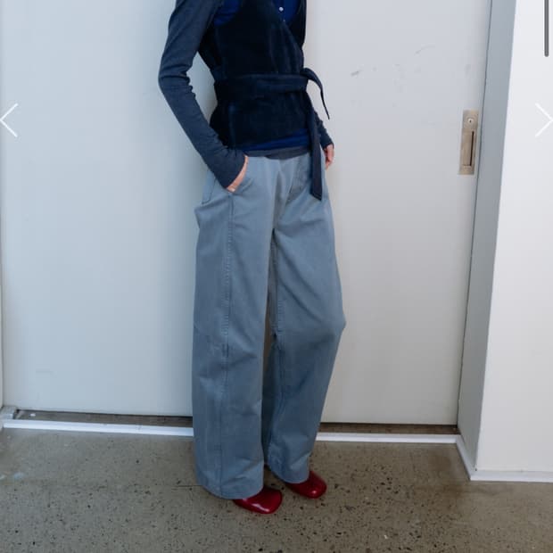 모노하 코튼다잉 커브드팬츠 블루그레이 1