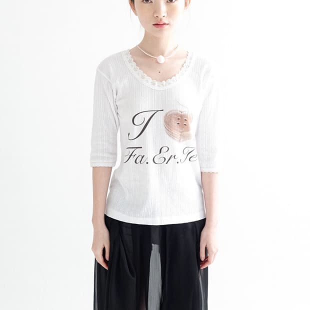 faerie lace t-shiry ivory