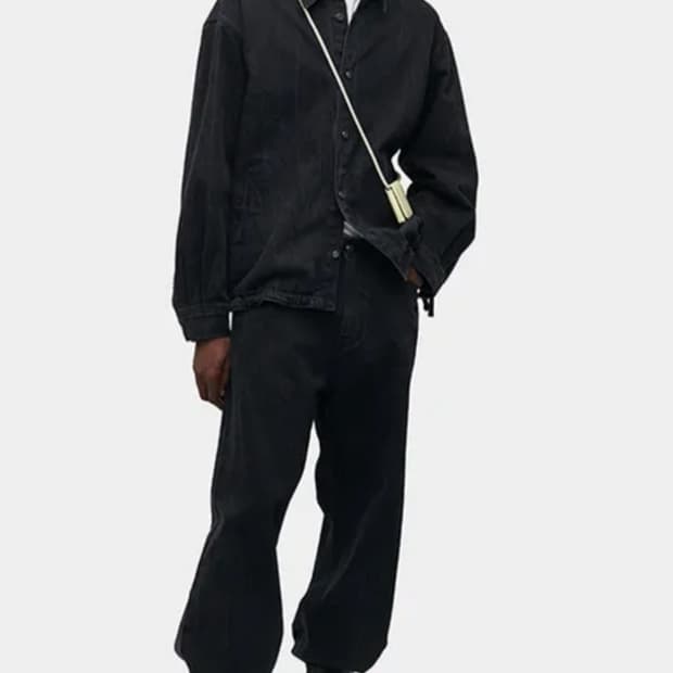 쿠어 링클 이펙트 아우터 셔츠 블랙 L