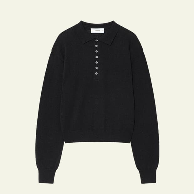 웨이비니스 리니어 블룸 카라 니트 - 블랙 2사이즈