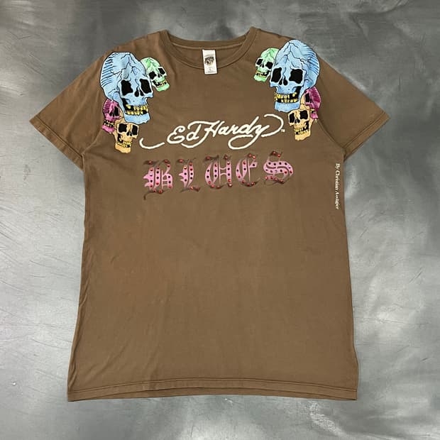  에드하디 큐빅 스컬 풀프린팅 반팔티 y15950