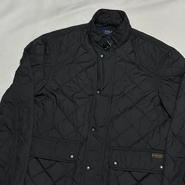 S 폴로랄프로렌 버클 넥 블랙 퀼팅 자켓