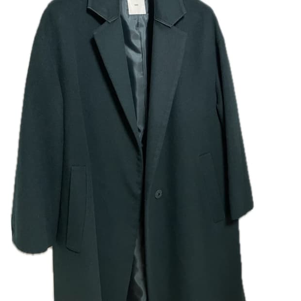 구호 KUHO 딥그린 울 싱글 롱코트 (44-55)