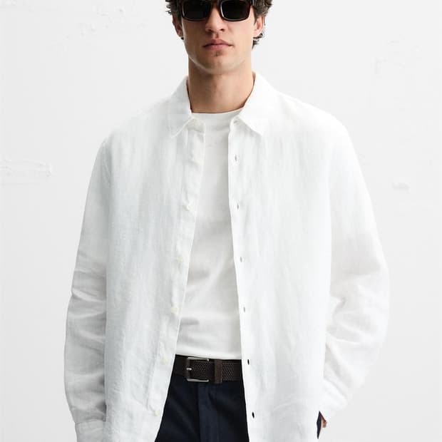 초특가 새제품 ZARA 자라 린넨 셔츠 화이트