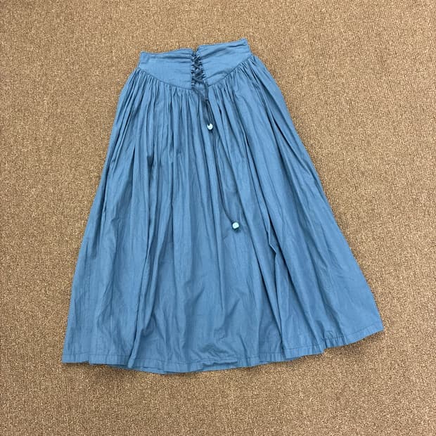 M)Japanese vintage 여성 레이스업 시폰 롱스커트