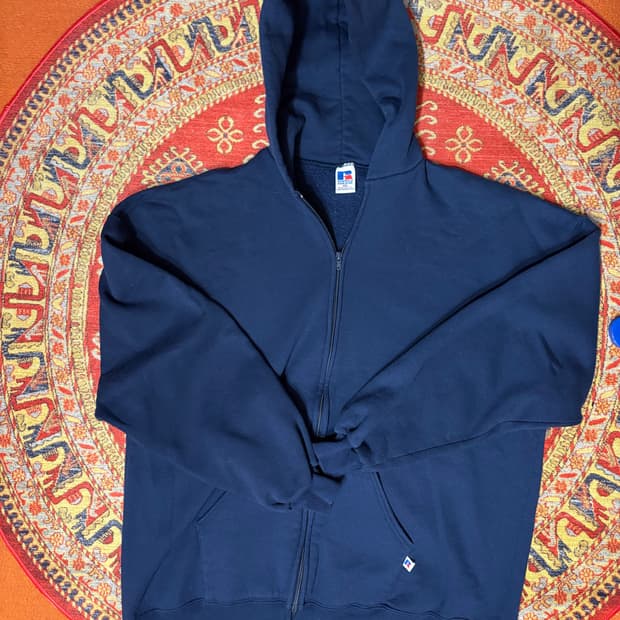 미제 러셀 빈티지 후드집업 네이비 xxl