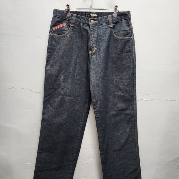 FUBU 푸부 데님 레터링자수 생지 청바지