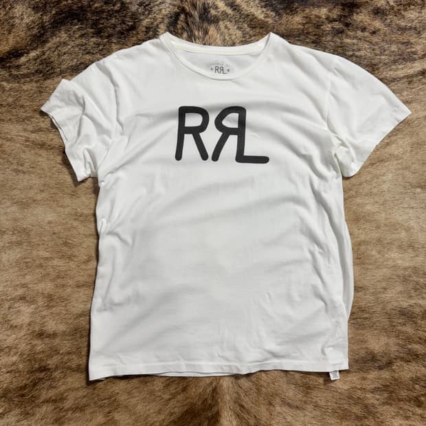 RRL 더블알엘 로고 코튼 반팔 티셔츠