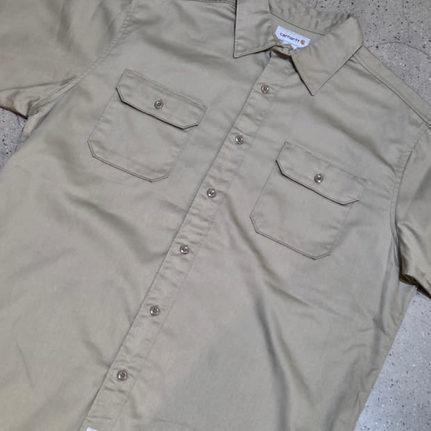 Carhartt 칼하트 베이지 포켓반팔셔츠