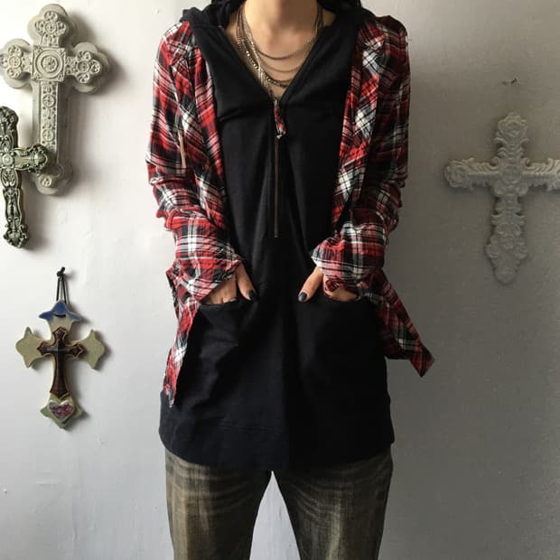 Shirt layered hood sleeve