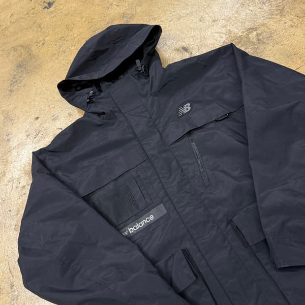 [정품/XL] 뉴발란스 블랙 후드 바람막이 자켓 b15