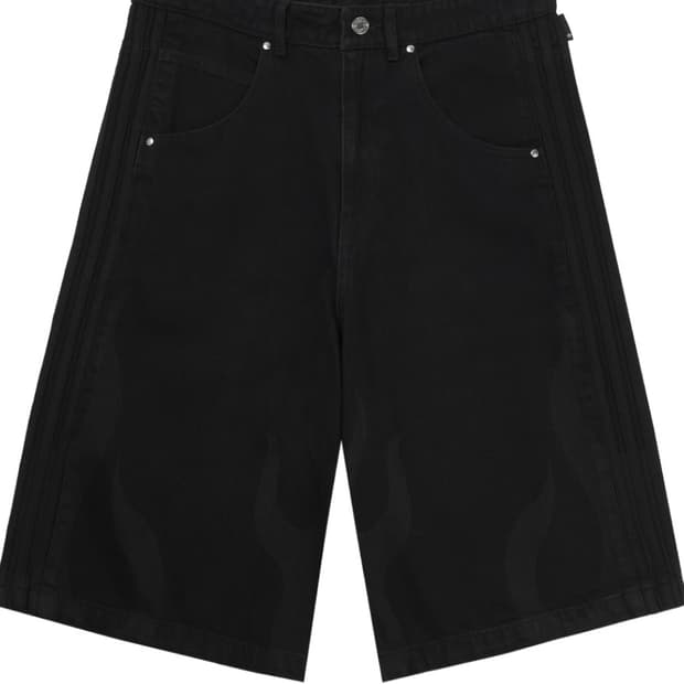 아디다스 플레임 데님 쇼츠 미디움 블랙 - KR 사이즈