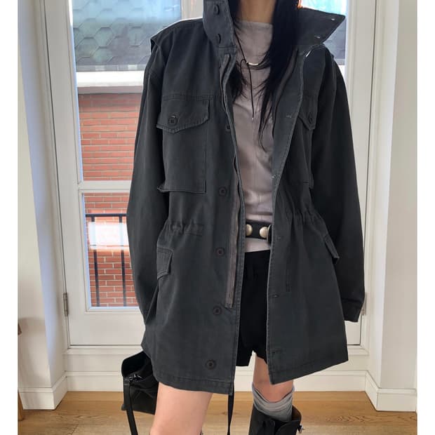 포멀 빈티지 밀리터리 필드 자켓 야상 차콜 더기 라우코하우스