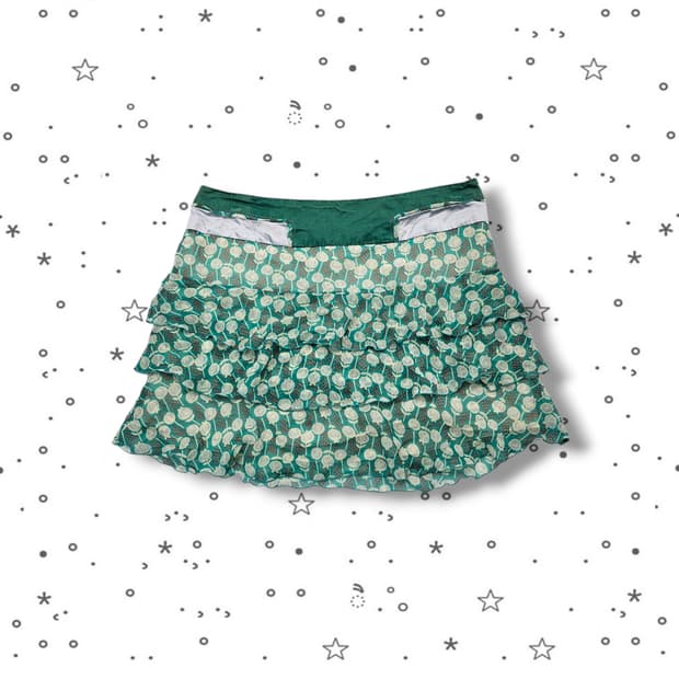 38 MCGINN 매긴 그린 캉캉 쉬폰 스커트