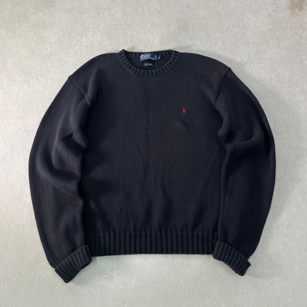 100 폴로랄프로렌 코튼 블랙 니트