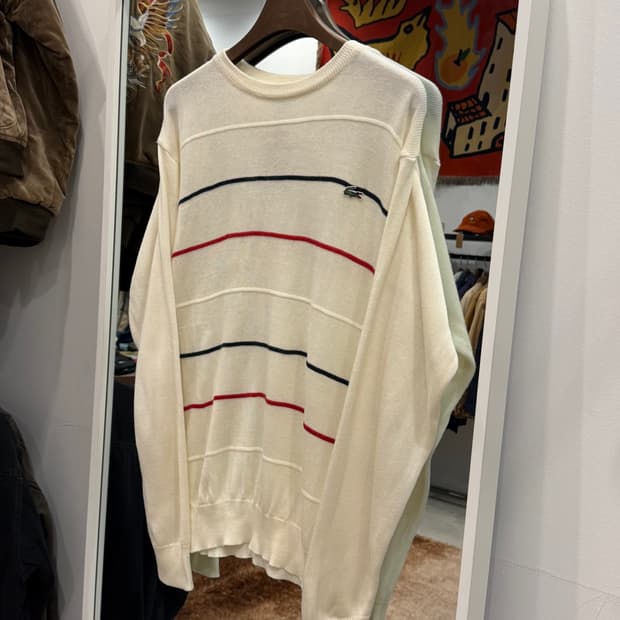 90s Lacoste 라코스테 스트라이프 니트