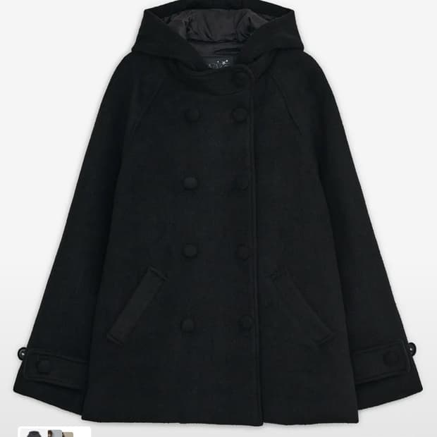 허그유어스킨 라라진 후드 하프 코트 (블랙)