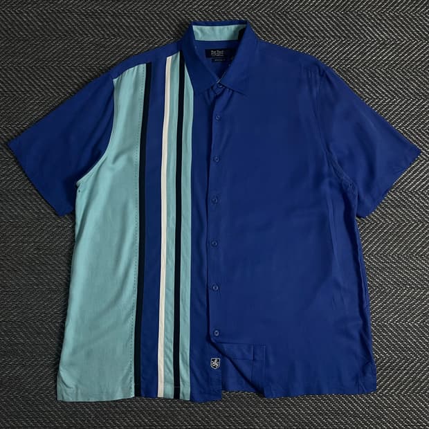 USA 빈티지 쿠바 박시핏 반팍 셔츠o 3580