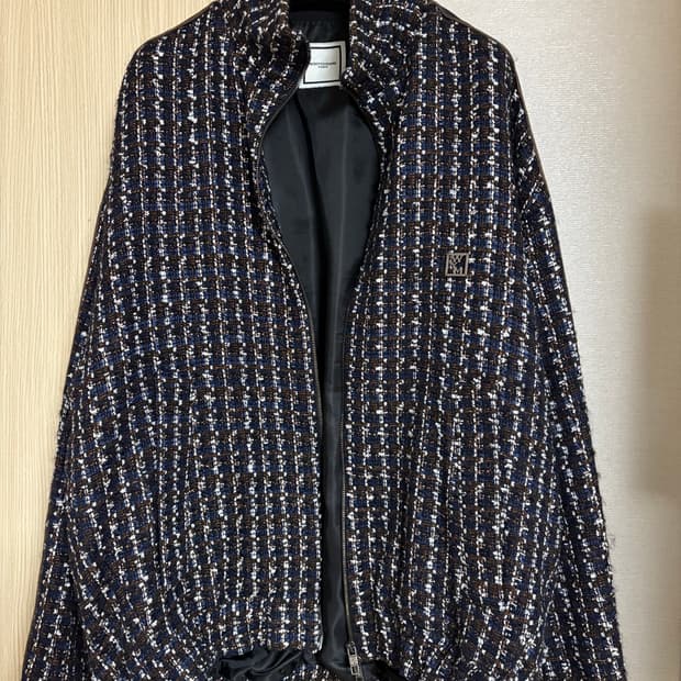 우영미 24fw 트위드 트랙 자켓 브라운 48