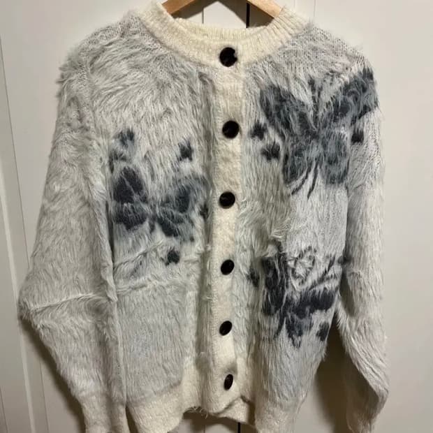 퍼 가디건 아이보리