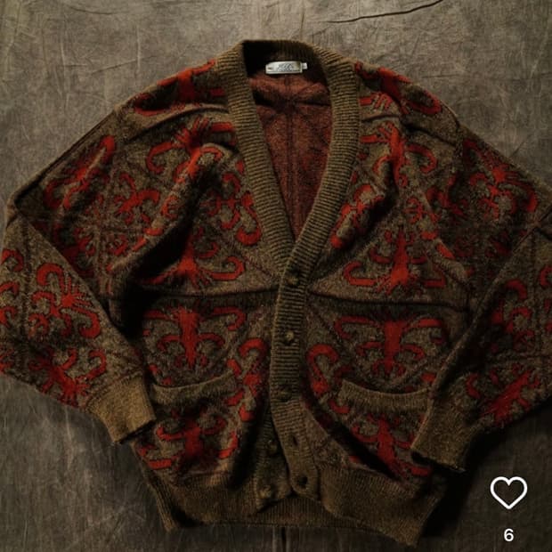 vintage fox pattern cardigan
