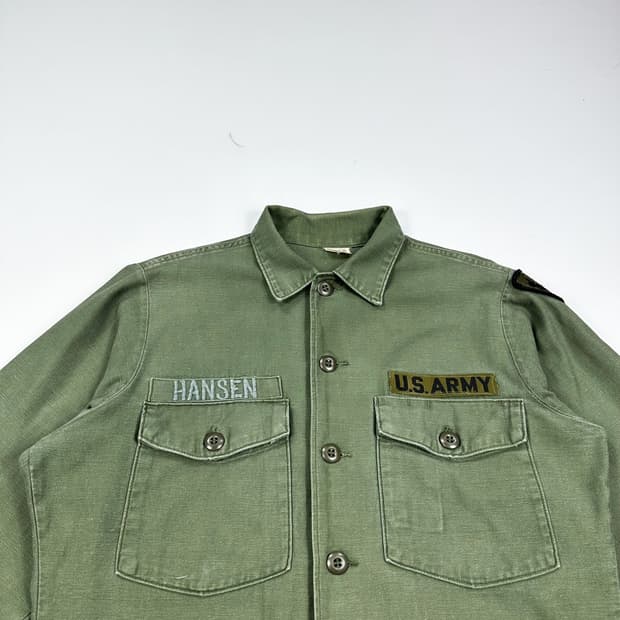 미군 80s 오리지널 US ARMY 카키 유틸리티 셔츠 (M)