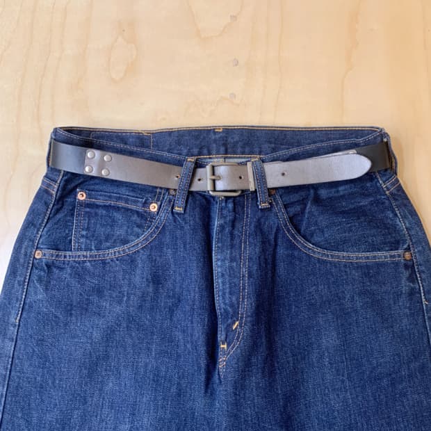 VTG antique silver leather belt 실버 도킹 벨트