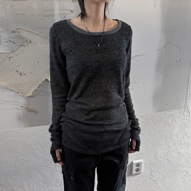 button knit long sleeve