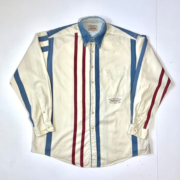 노티카 오버핏 스트라이프 셔츠 XL