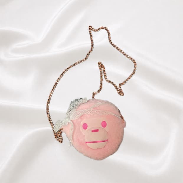 bape 마일로 핑크 퍼 크로스백 #베이프 #크로스백 #체인백 #마일로