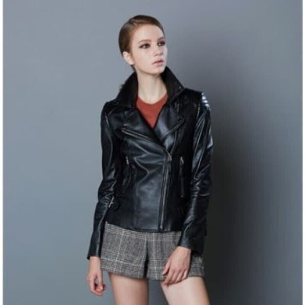 55사이즈/여성 보르도 양가죽 라이더/토323