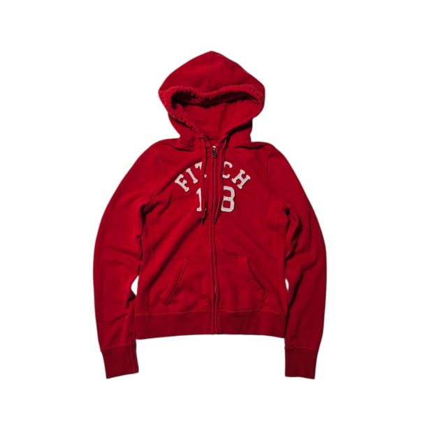 아베크롬비 핏치 스펠아웃 레드 빨강 후드집업 딱붙 M