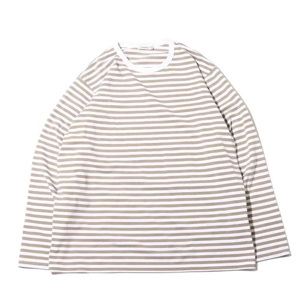 나나미카 쿨맥스 스트라이프 저지 L/S 티셔츠 타우페 L사이즈 