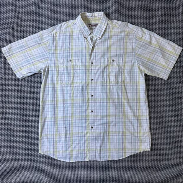 빈티지 Wrangular 체크 반팔 셔츠(kold_8454)