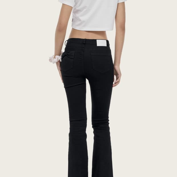 클리시어 리본 로우라이즈 진