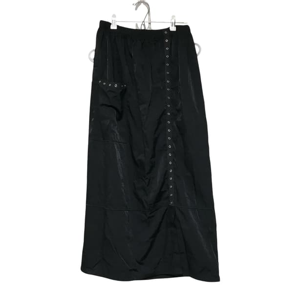 펑크 펀칭 디테일 롱 스커트