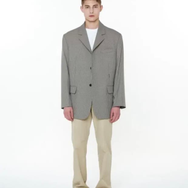 Stu 그린체크 블레이저 M 