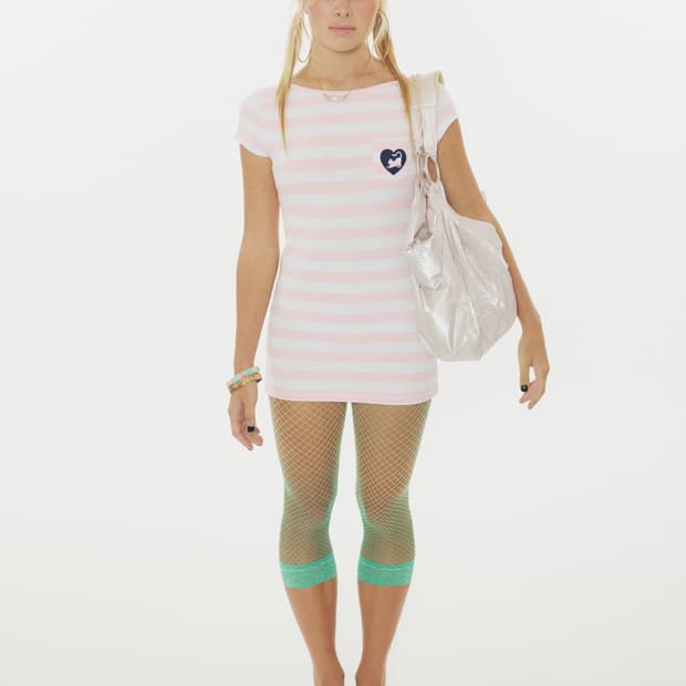 스컬프터 Sweet Kitty Stripe Dress Pink