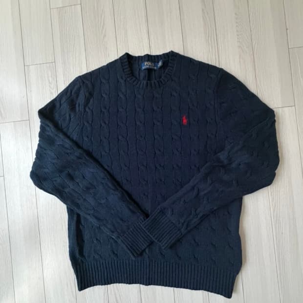 Polo 케이블(꽈배기) 니트 네이비 M
