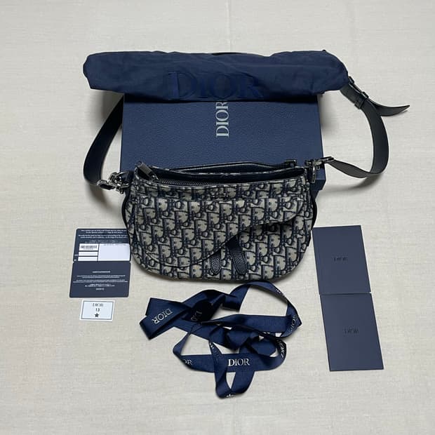 디올 오블리크 자카드 새들 크로스백 [os]