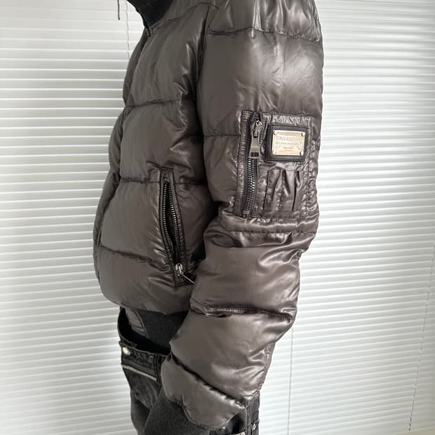 돌체앤가바나 2000s 애쉬그레이 패디드 봄버 자켓