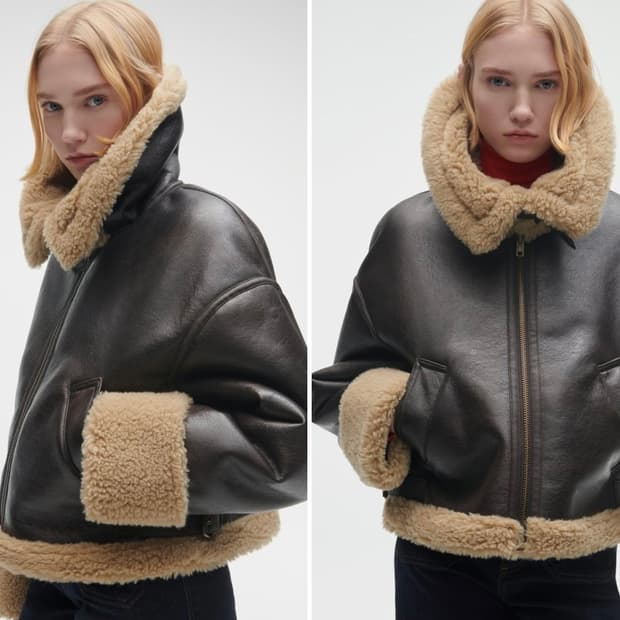 자라 브라운 무스탕 자켓 M사이즈