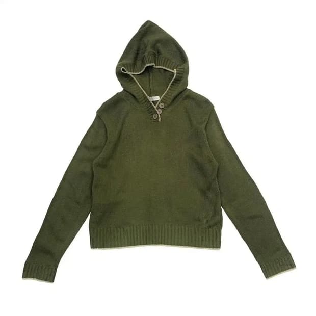 빈티지 니트 후드 모리룩