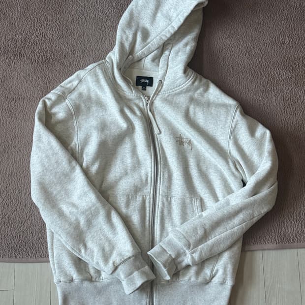 스투시 와플 후드 헤비웨이트 M 그레이