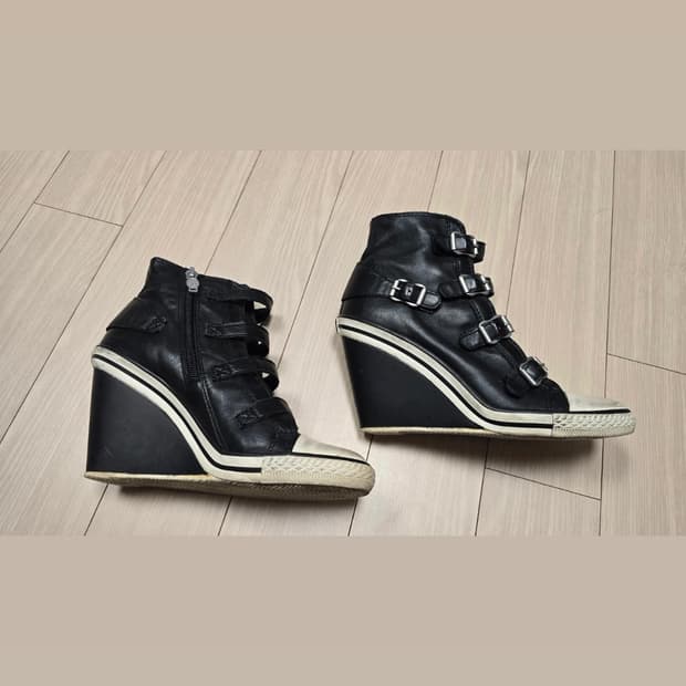 아쉬 델마 웨지힐 스니커즈 블랙 37